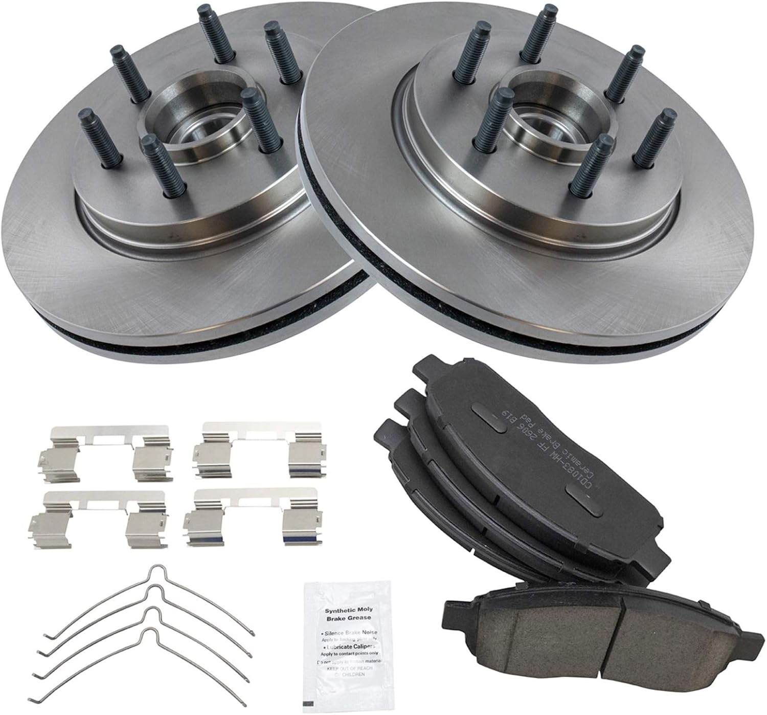 TRQ Front Brake Pad & Rotor Kit for 2004-2008 Ford F-150