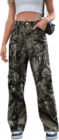 Cargo Pants Women High Waist Wide Leg - Comfortable 7-Pocket Trousers