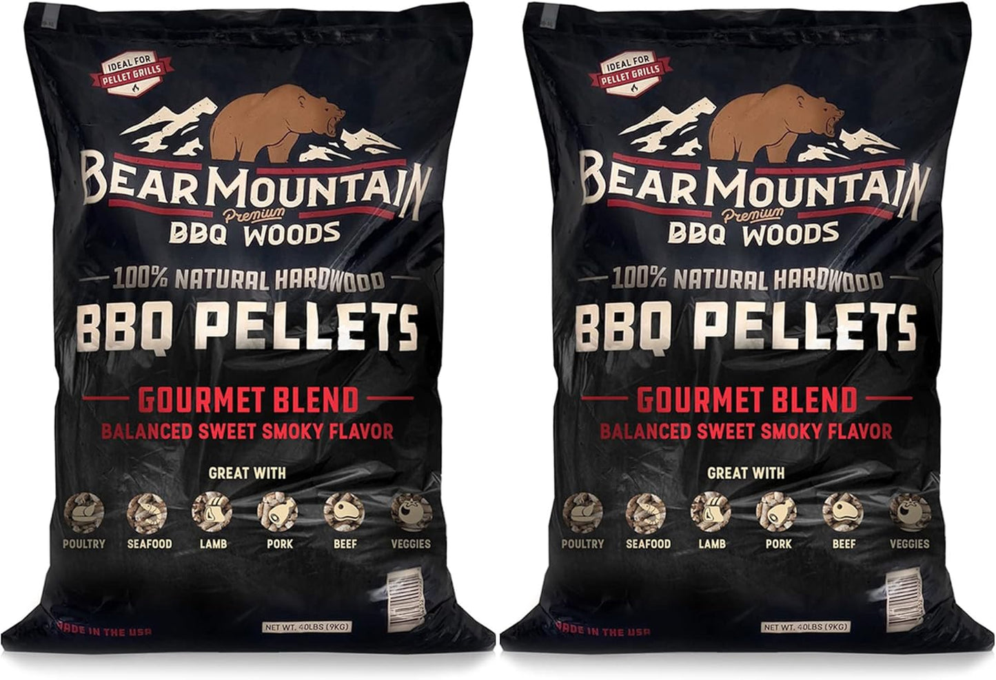 Bear Mountain BBQ Pellets 40 Pound Pack for Gourmet Grilling