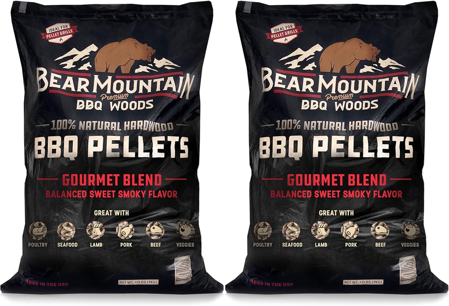 Bear Mountain BBQ Pellets 40 Pound Pack for Gourmet Grilling