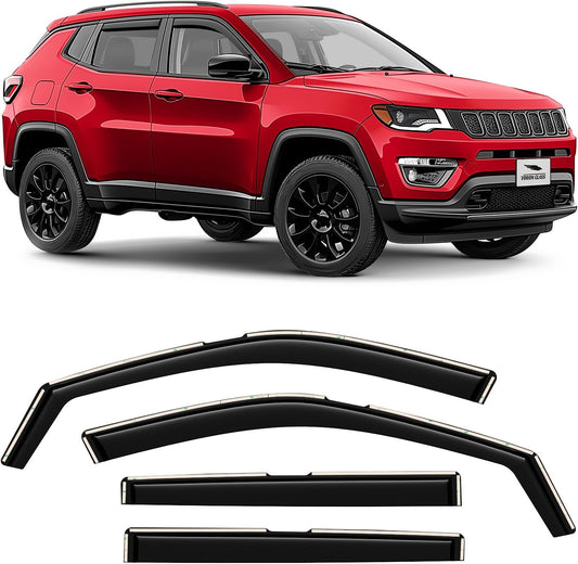 Voron Glass Extra Durable Rain Guards for Jeep Compass 2017-2025