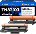 High Yield TN830XL Black Toner Cartridge 2-Pack for Brother Printers