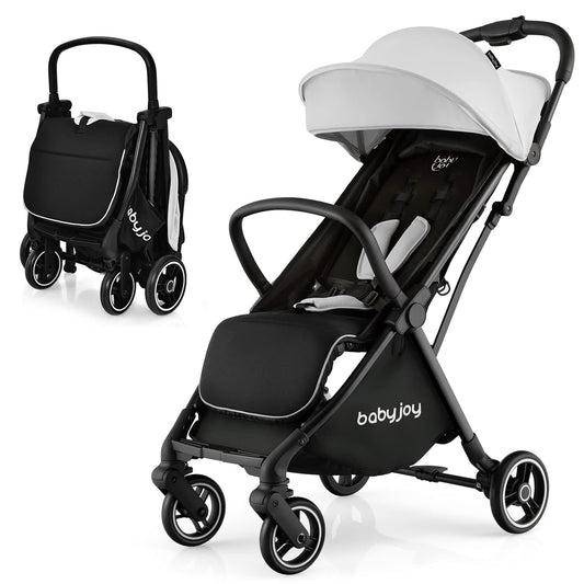 Lightweight Baby Stroller with Adjustable Canopy and Backrest