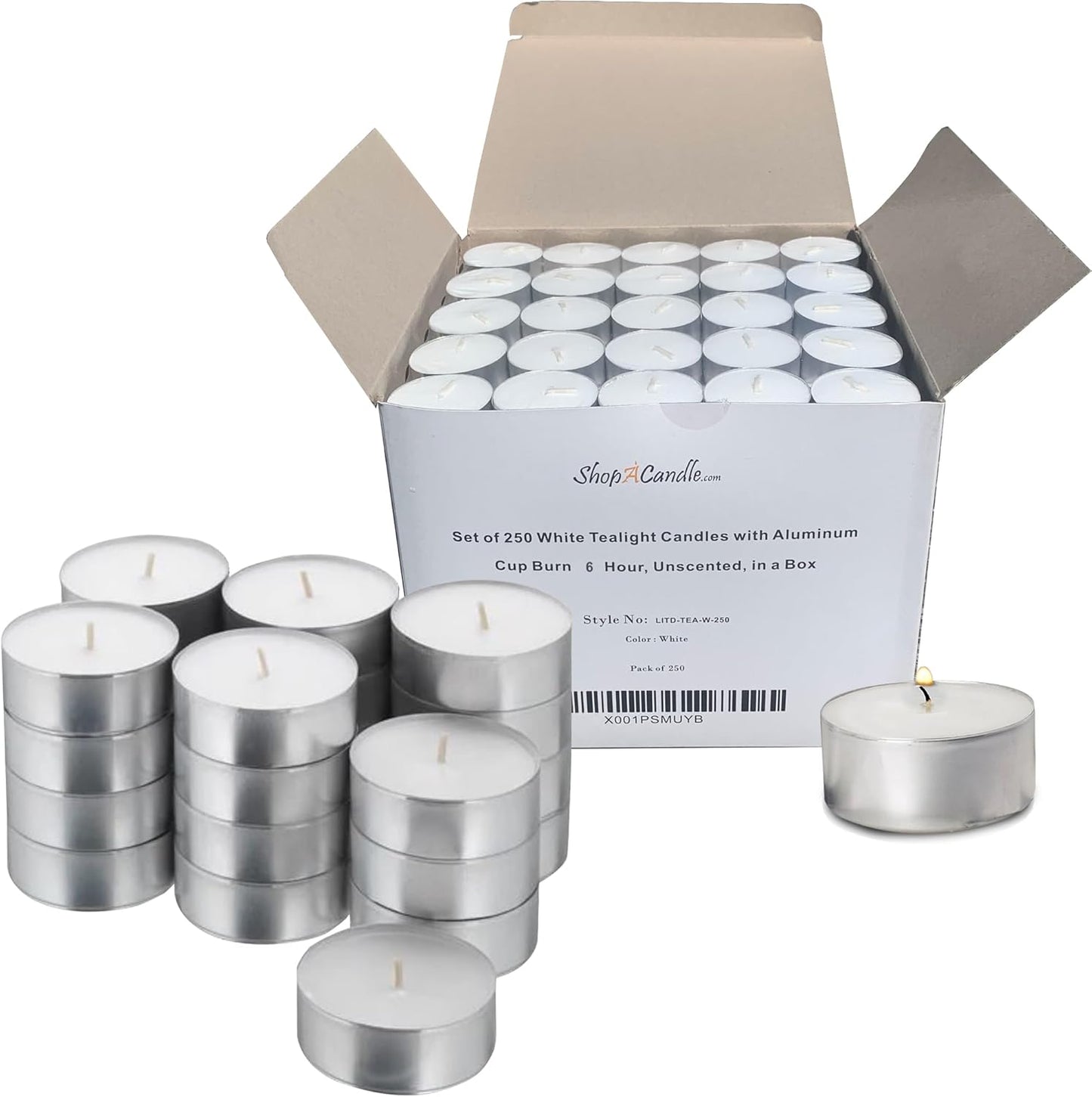 Tea Light Candles in Metal Cups for Romantic Dinners & More