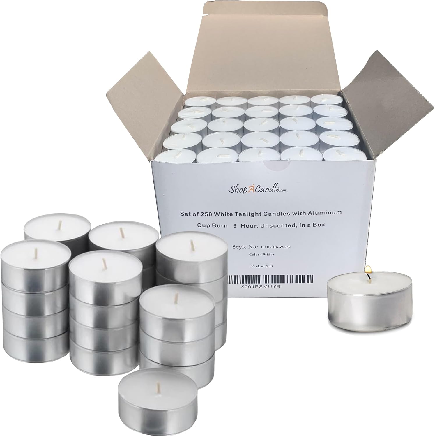 Tea Light Candles in Metal Cups for Romantic Dinners & More