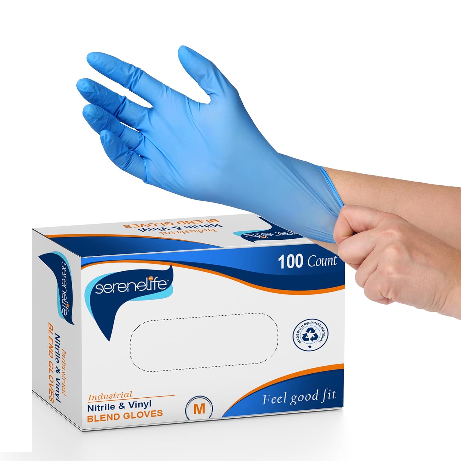 SereneLife Comfort Nitrile Gloves - 100 Pack