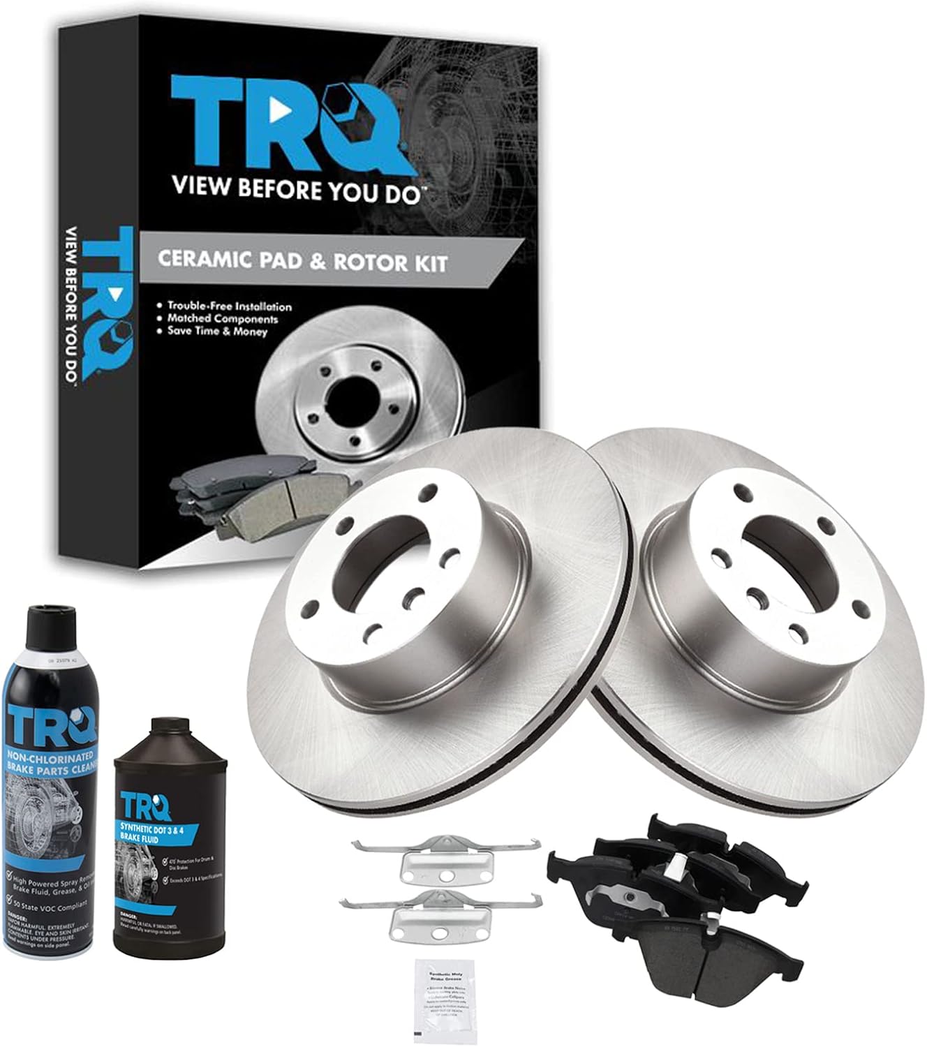 TRQ Front Brake Pad & Rotor Kit for BMW 328i and X1 Models