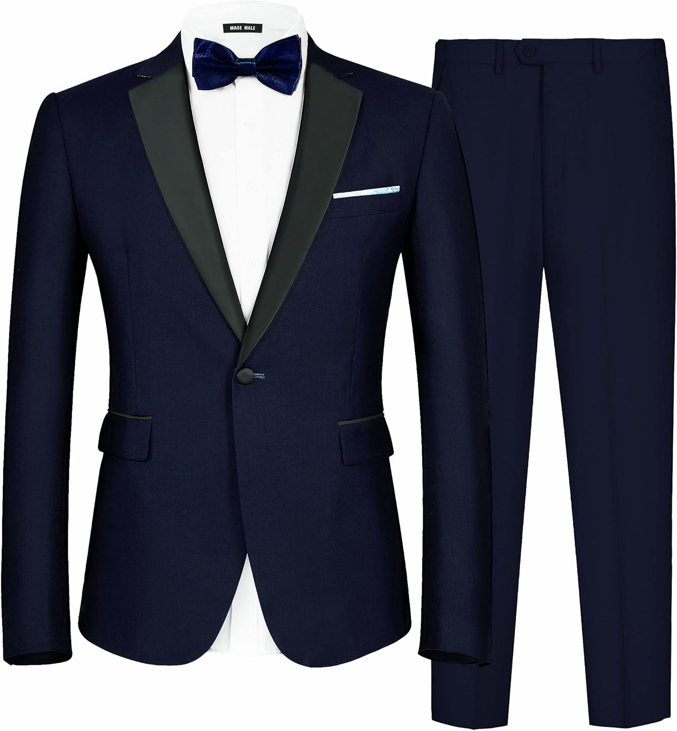 MAGE MALE Men's 2 Piece Suit Slim Fit Tuxedo for Any Occasion