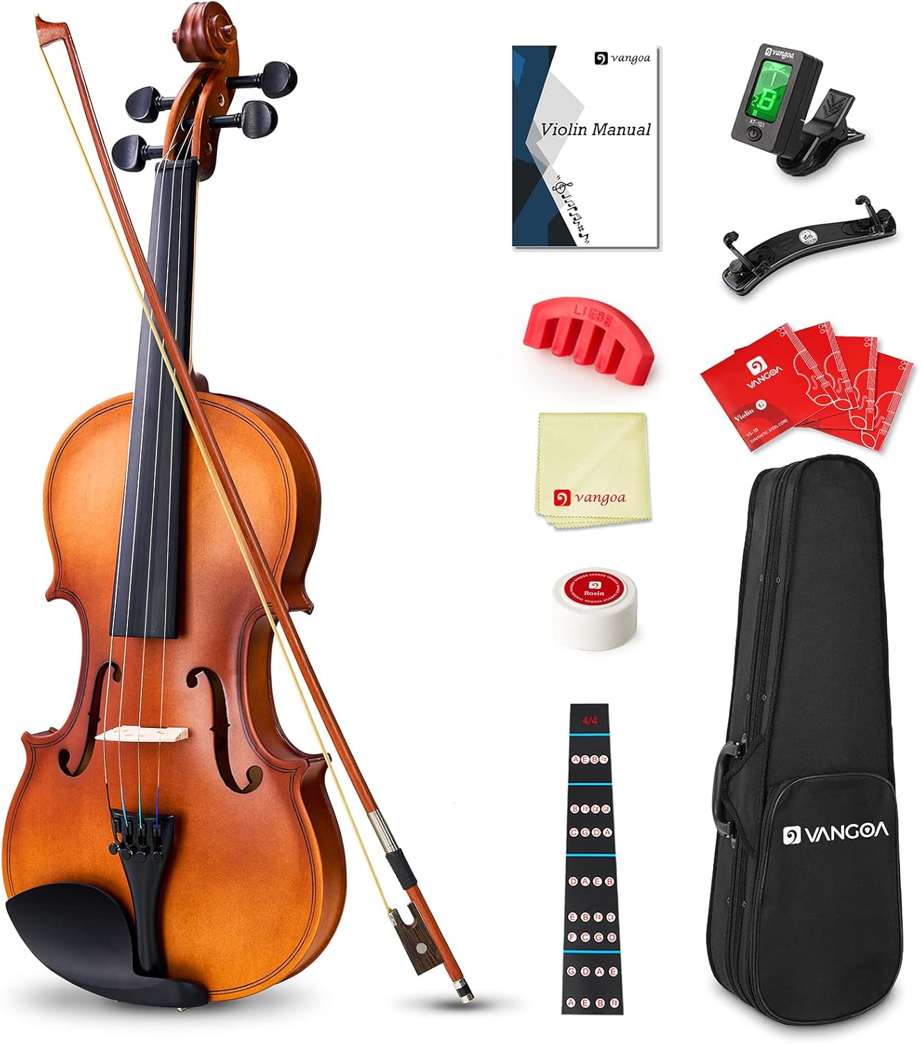 Vangoa 4/4 Violin Full Size Set for Beginners with Accessories