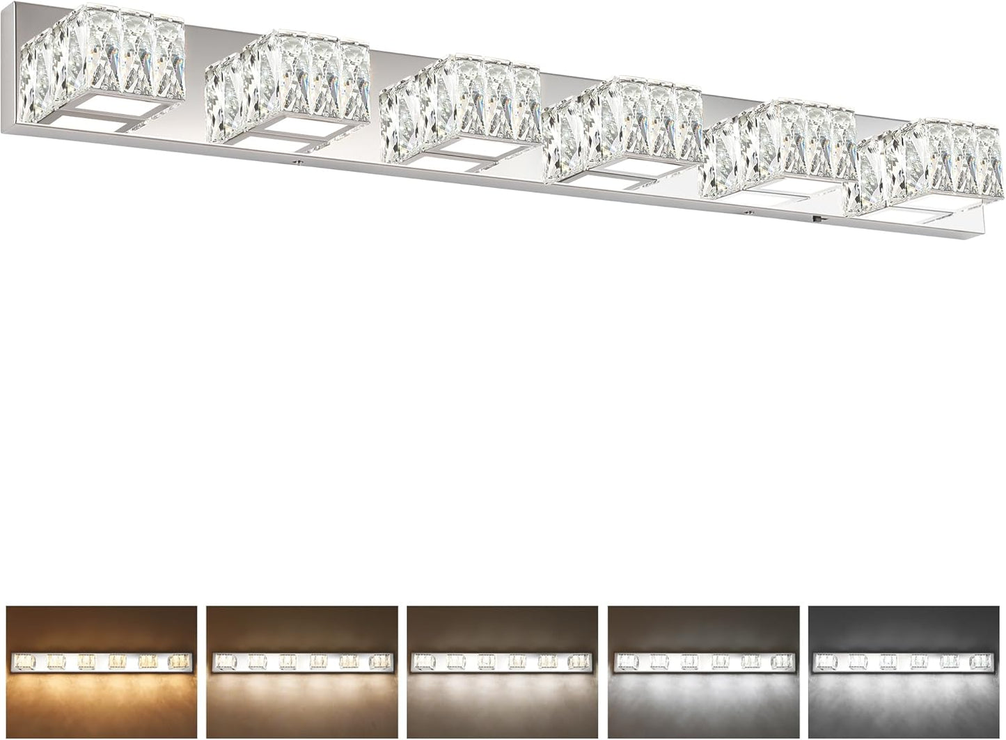 ZUZITO 6 Lights Bathroom Vanity Light - Modern Crystal Design