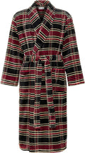 Mens Plush Bath Robe, Thick Tartan Fleece Robe for Men - 2XL