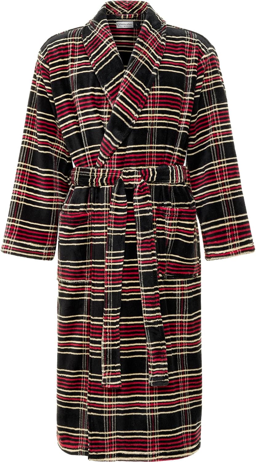 Alexander Del Rossa Mens Plush Bathrobe for Ultimate Comfort