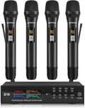 Wireless Microphone System 4-Channel UHF Mics Set - Reliable