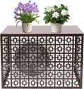 Enhanced 2-3P AC Privacy Fence, Coffee, FIPINIXK