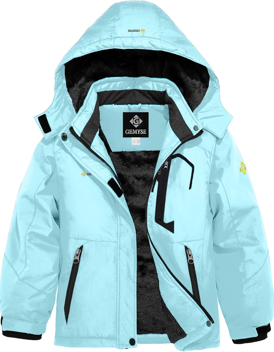 GEMYSE Girl's Waterproof Ski Snow Jacket for Winter Adventures