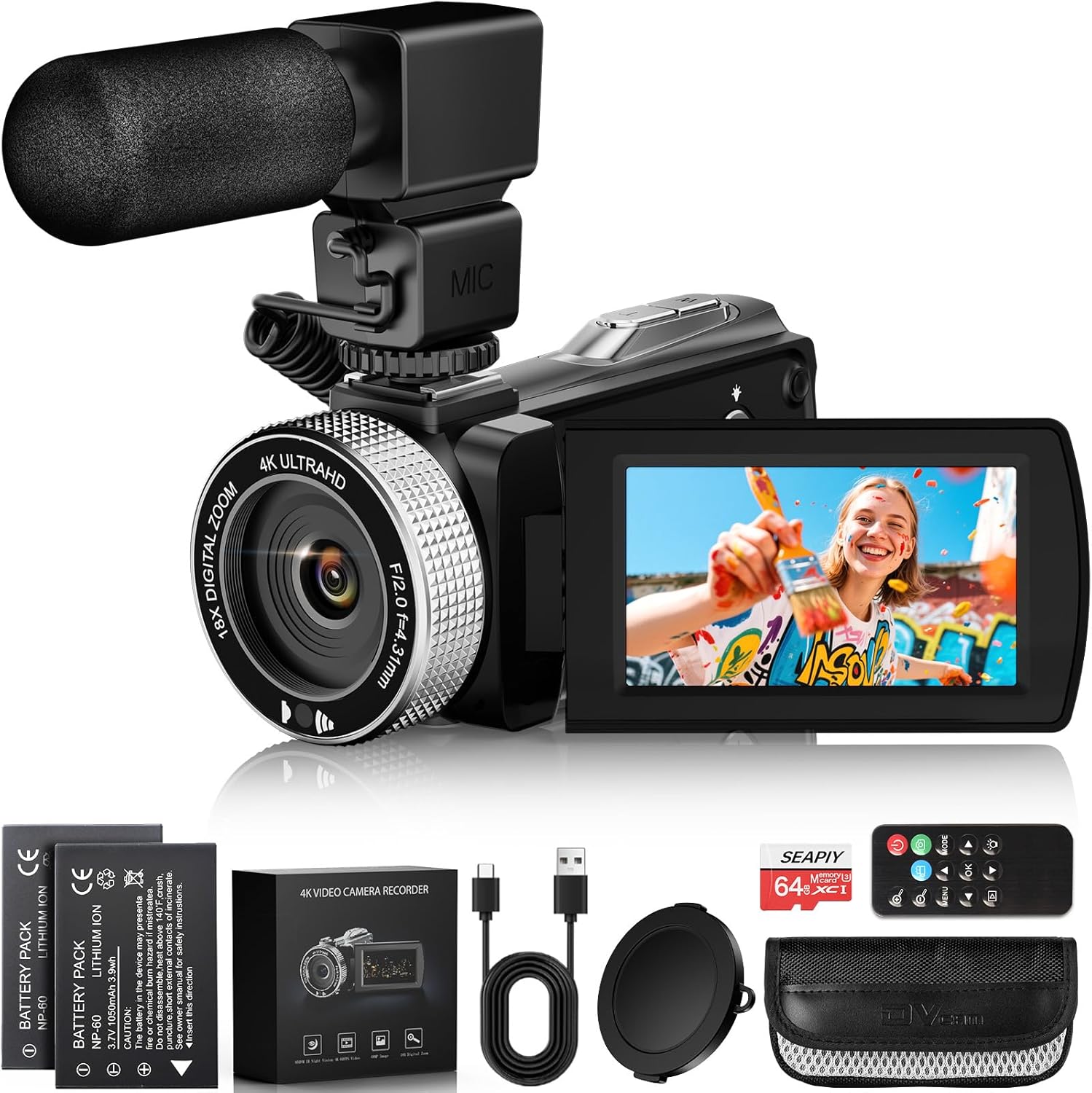 Dsoon 4K Ultra 48MP Vlogging Camera with 18X Digital Zoom