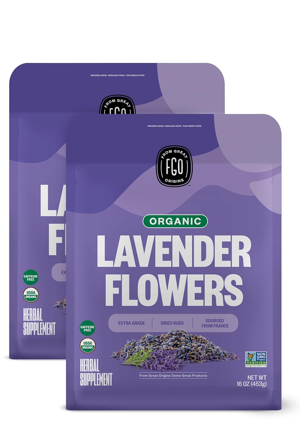 FGO Organic Dried Lavender Flowers for Culinary Uses and More