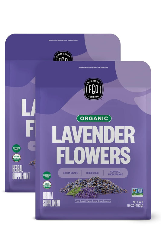 FGO Organic Dried Lavender Flowers for Culinary Uses and More
