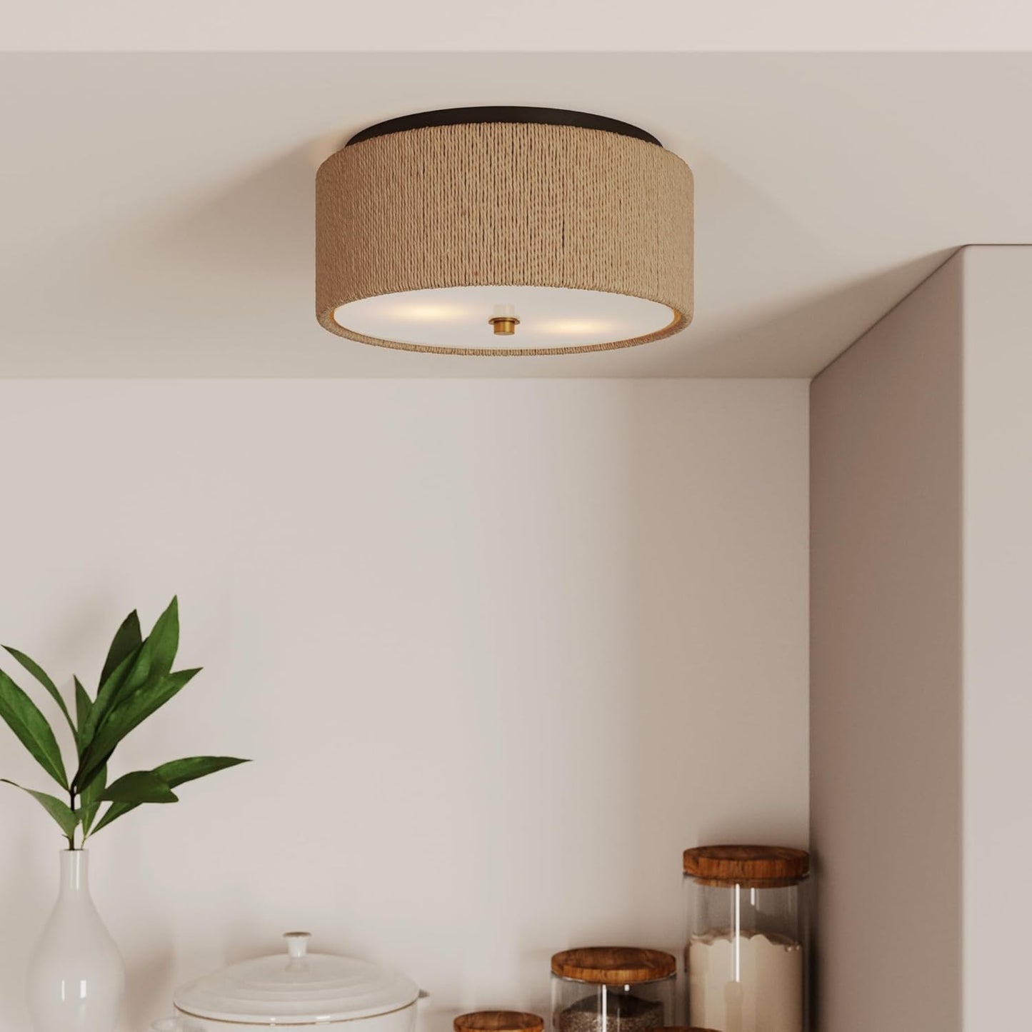 Juluca Boho Light Fixture - Rustic Flush Mount Ceiling Light