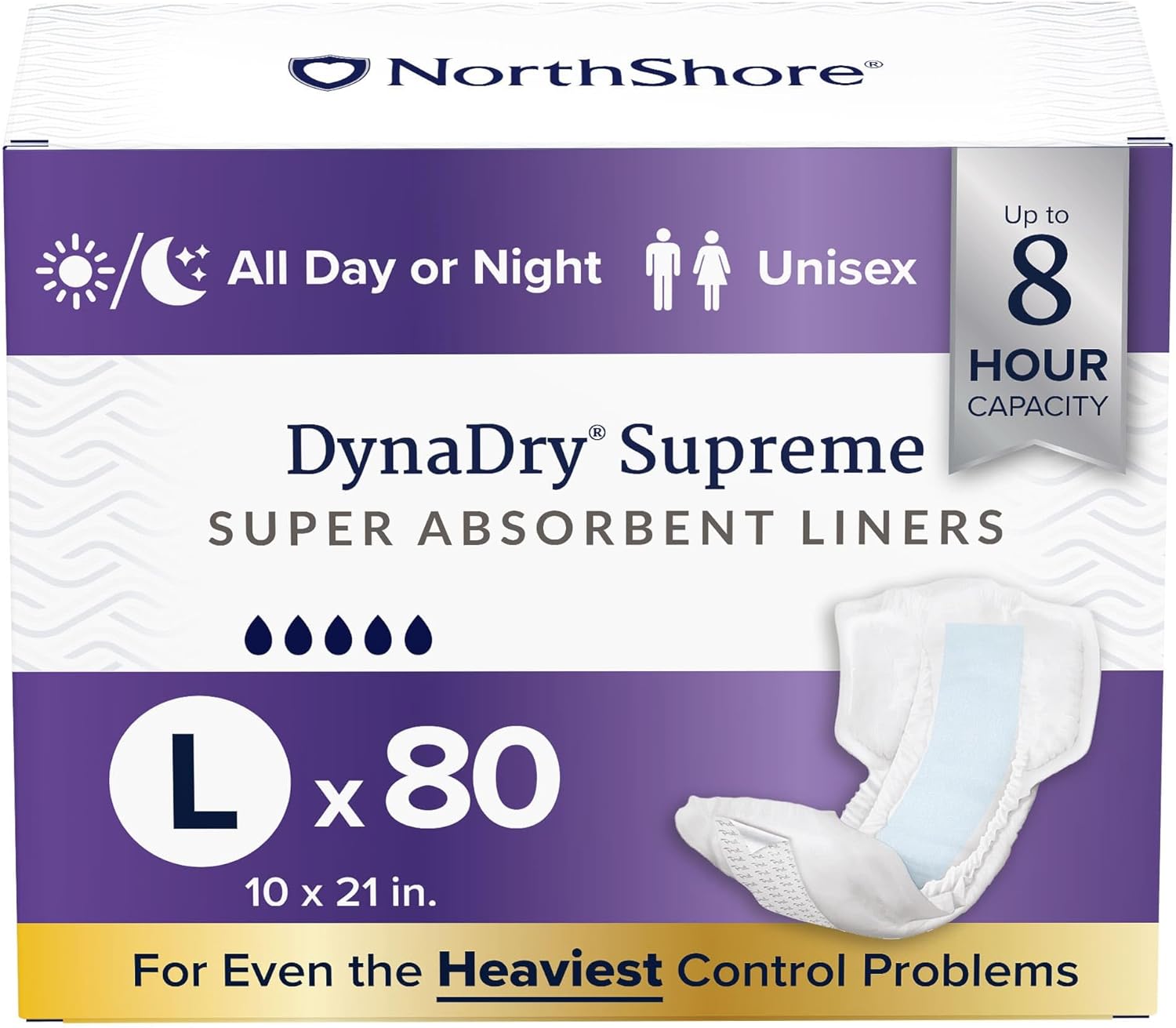 NorthShore DynaDry Supreme Liners for Ultimate Incontinence Protection