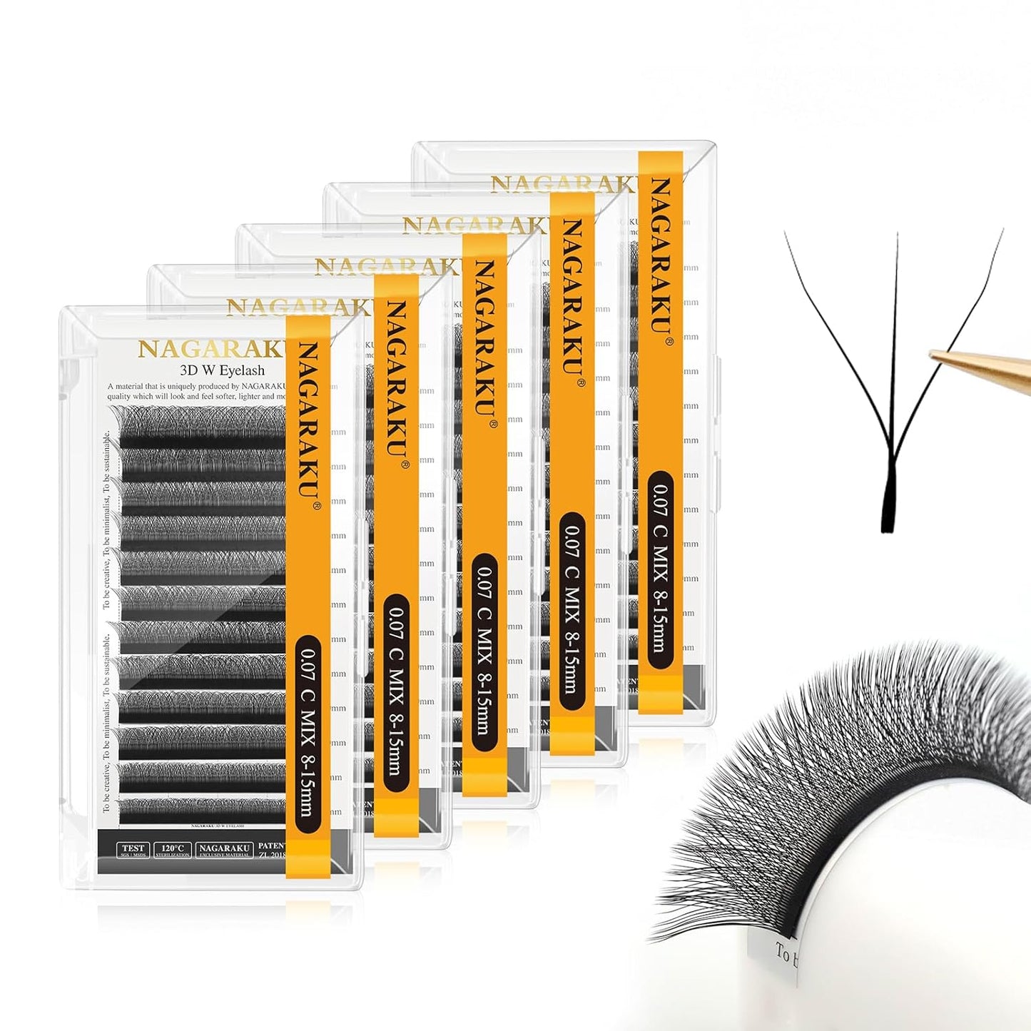 3D W Shape Eyelash Extensions for Professional Beauty Salons
