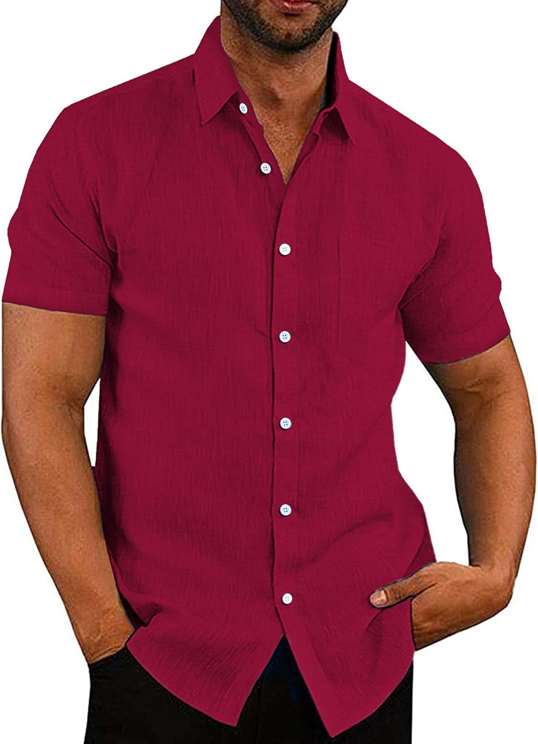 COOFANDY Men's Casual Button Down Linen Shirts for Summer Style