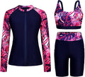 Arolina Womens Rash Guard Long Sleeve Swim Shirt Set - UPF 50 coverage