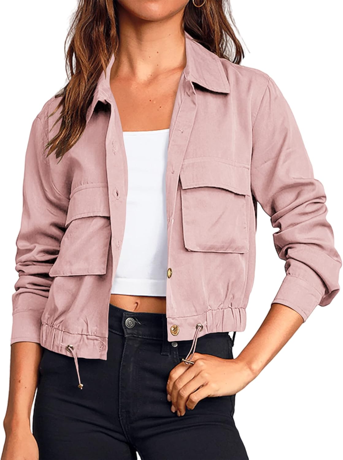 Onedreamer Women's Military Safari Cropped Jackets for Style