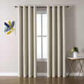 Room Darkening Curtains 108 in 2 Panels Set - Energy Saving Beige