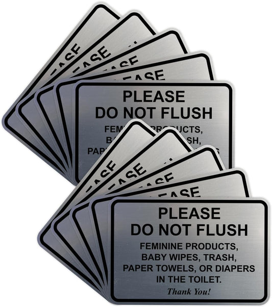 Classic Framed Please Do Not Flush Sign for Bathroom Etiquette