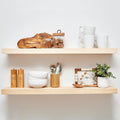 Natural Floating Shelves for Wall Mounted Decor - Set of 2