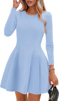 PRETTYGARDEN Long Sleeve Mini Dress - Flowy Knit Babydoll for Fall Out