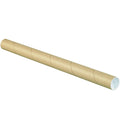 BOX USA 1-1/2 in x 12 in Kraft Mailing Tubes with Caps - Sturdy
