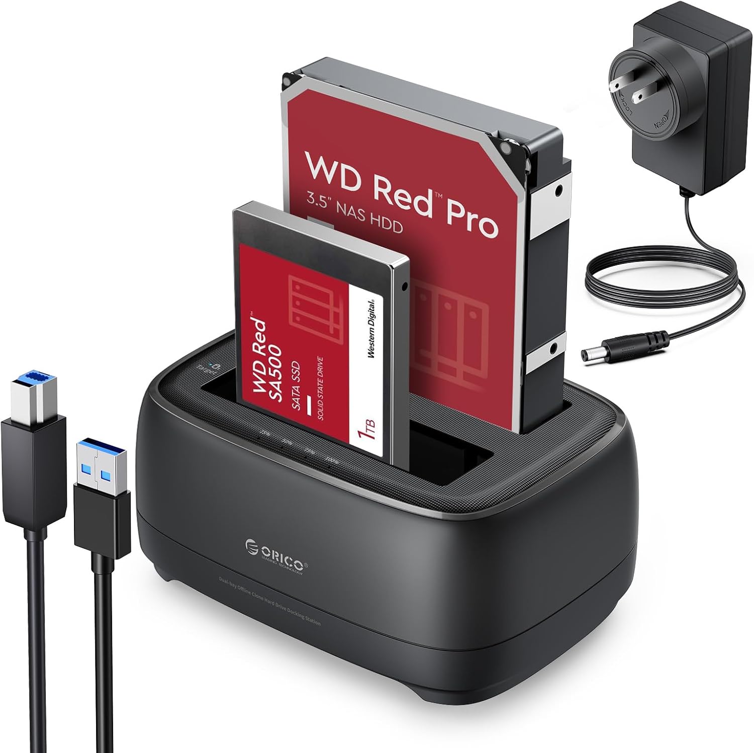 ORICO Dual Bay Hard Drive Docking Station with Offline Clone Function