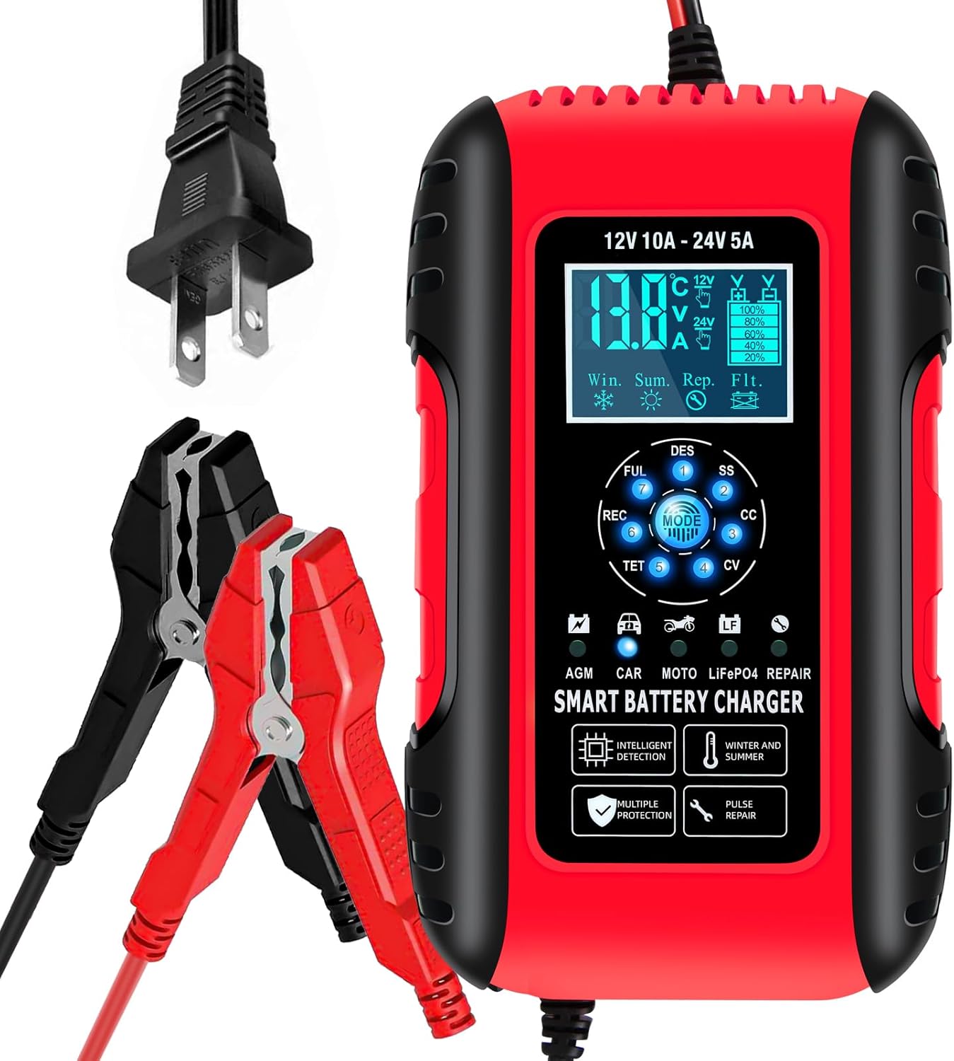 10A Lifepo4 Lead Acid Car Battery Charger - E-FAST