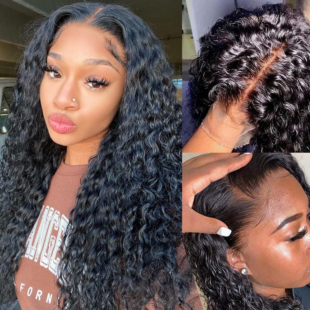 Glueless Water Wave Lace Front Wigs for Women - 180 Density
