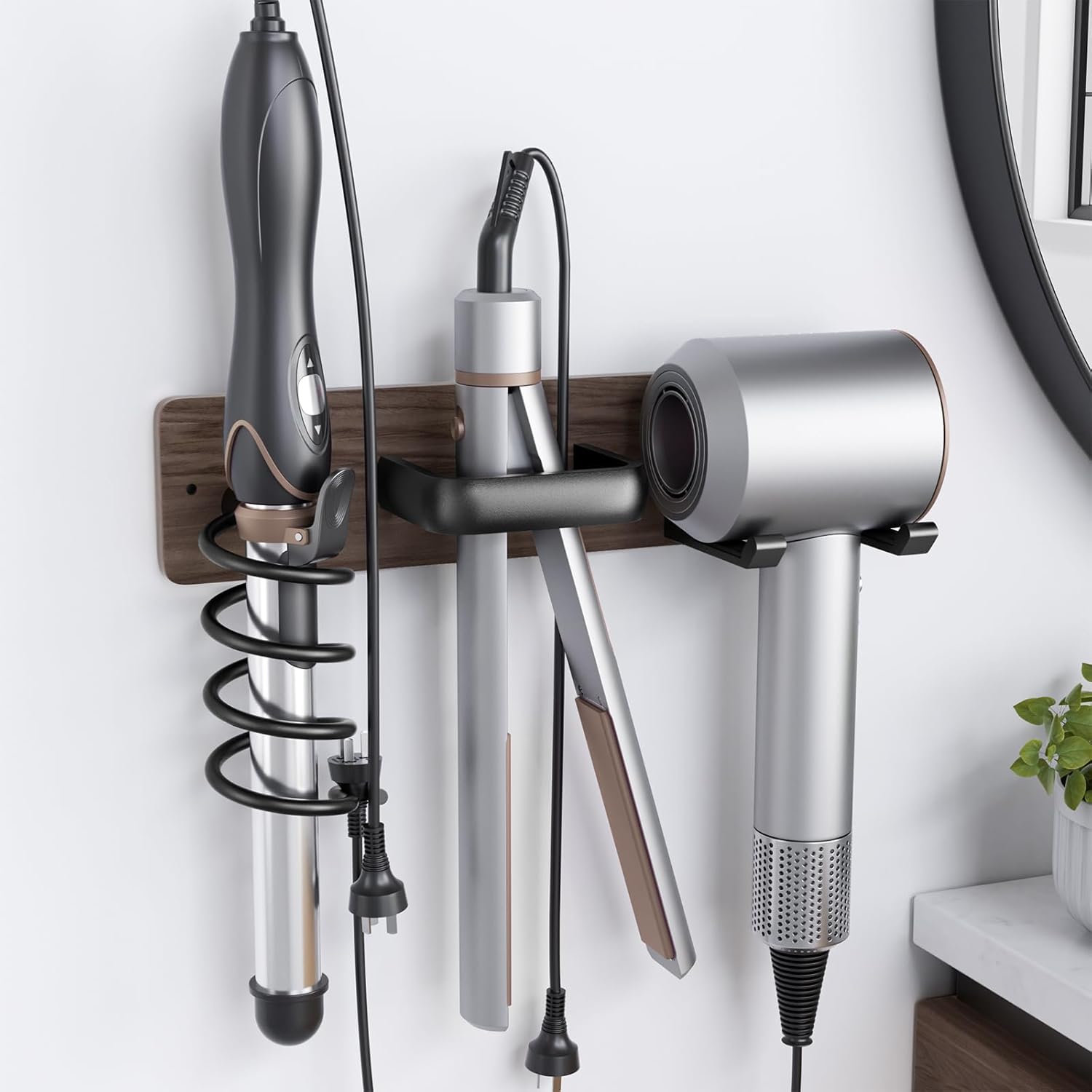 Tindbea Hair Dryer Holder 3 in 1 Bathroom Tool Organizer Rack