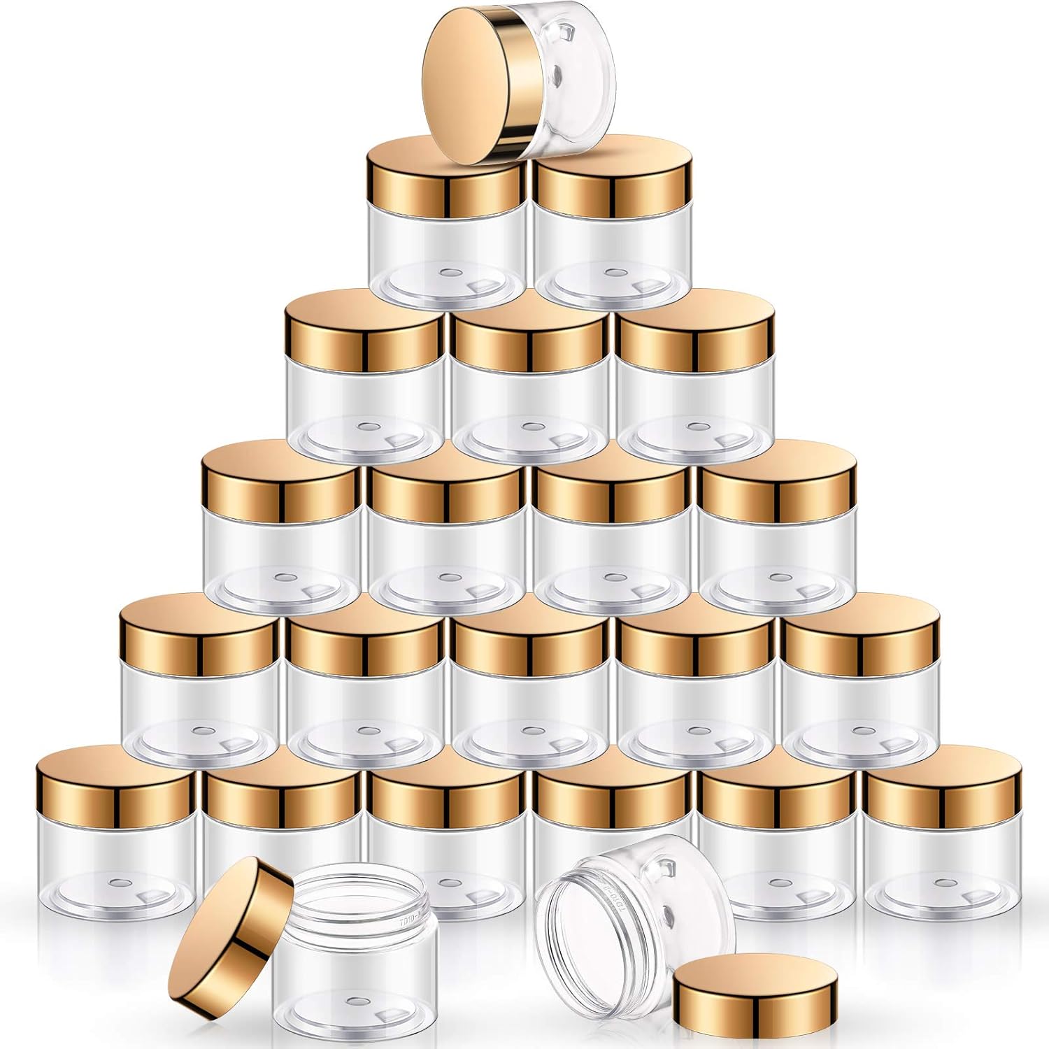 24 Pieces Clear Plastic Jars with Lids for Storage and Crafts