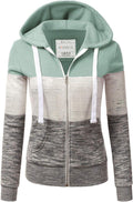 DOUBLJU Lightweight Thin Zip-Up Hoodie Jacket for Women (Style TP15)