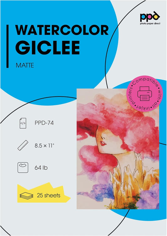 Professional Grade Watercolor Printer Paper 240gsm - 25 Sheets