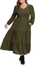Plus Size Fall Dresses for Women: Flowy Long Sleeve Maxi Style