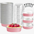 Mini Cake Pans With Lids And Spoons - 7 oz Disposable Tin