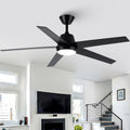 Black Ceiling Fan with Lights 52 in - Quiet DC Motor, Remote Control