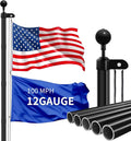 12 Gauge 20 ft Flag Pole for Outside House - Heavy Duty Outdoor Kit