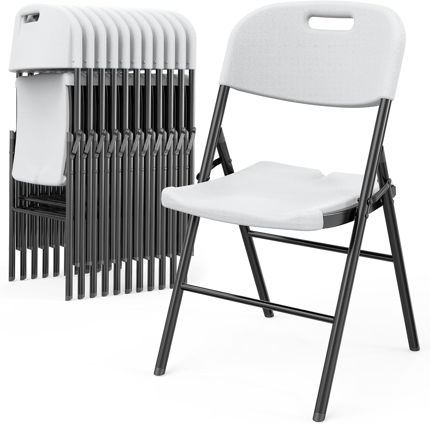 VINGLI Folding Chairs for Indoor Outdoor Use, Heavy Duty 10 Pack