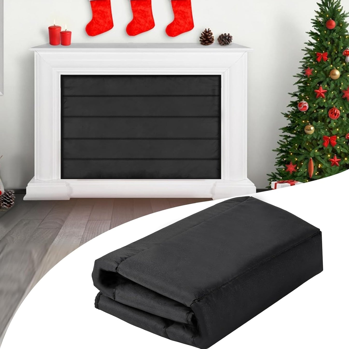 Magnetic Fireplace Blanket for Heat Loss with 12 Strong Magnets