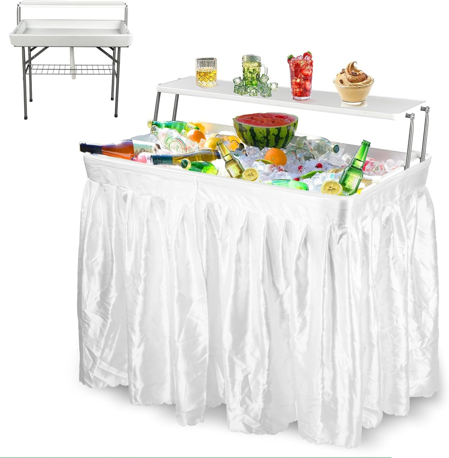 4 Ft Ice Cooler Folding Tables for Parties, Picnics, and BBQs