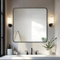 Delma Bathroom Vanity Mirror Black Framed 30x30 - High-Definition