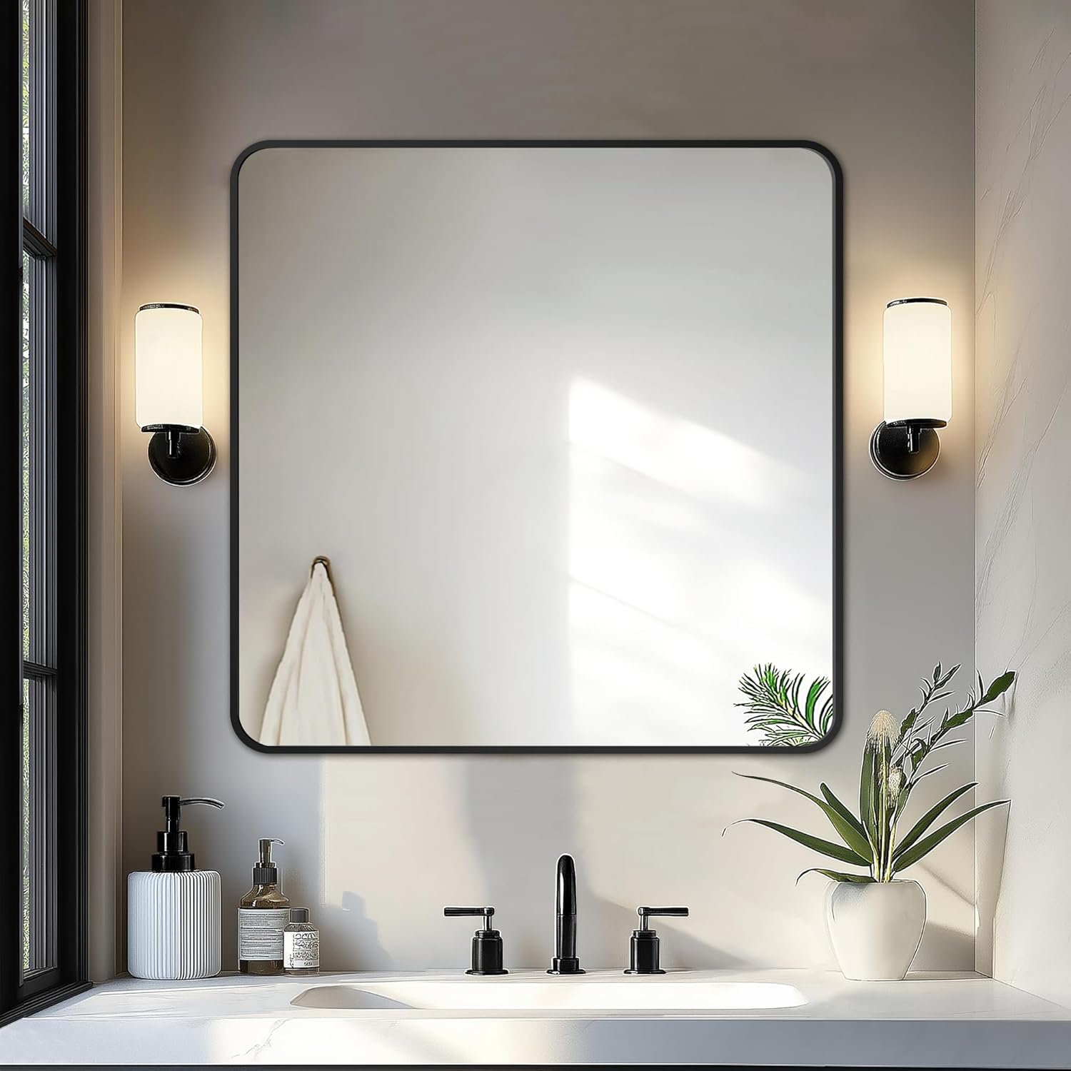 Delma Bathroom Vanity Mirror: Stylish Black Framed Design