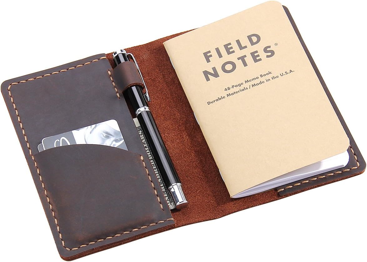 Handmade Vintage Leather Notebook Cover, Coffee